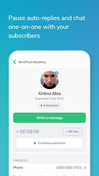 SendPulse Chatbots Capture d'écran 2