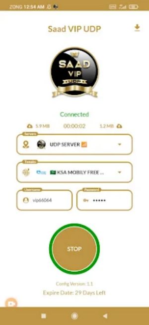 SAAD VIP UDP - Fast, Safe VPN Ekran Görüntüsü 1