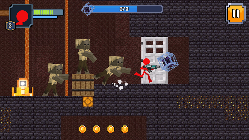 Red Stickman in Craft World Mod Ekran Görüntüsü 2