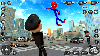 Stick Rope Hero Superhero Game Ảnh chụp màn hình 3