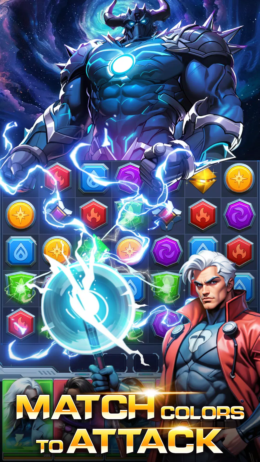 Superhero & Puzzles Match3 RPG স্ক্রিনশট 0