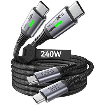 2-पैक INIU 6.6ft 240W USB टाइप-सी केबल्स