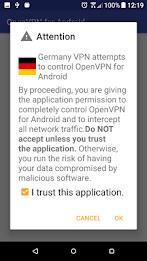 Germany VPN - OpenVPN軟體插件 (跨區)應用截圖第2張