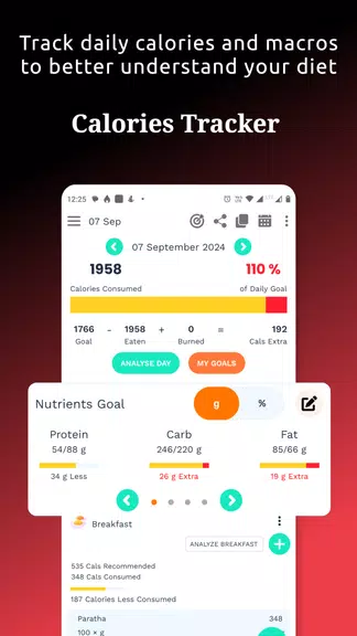 Food Tracker & Calorie Counter Captura de tela 0