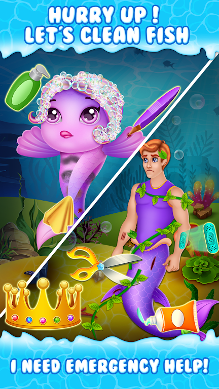 Newborn mermaid care game Tangkapan skrin 1