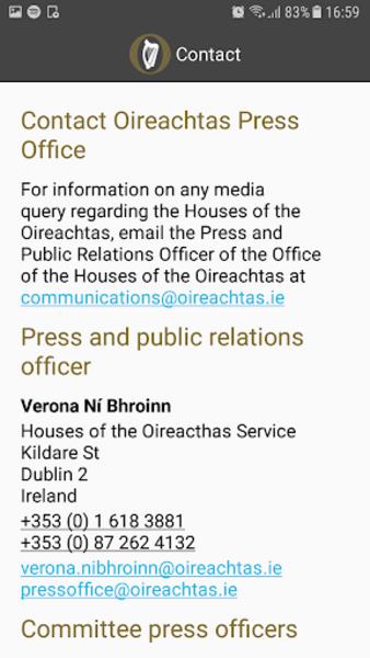 Oireachtas Tangkapan skrin 0