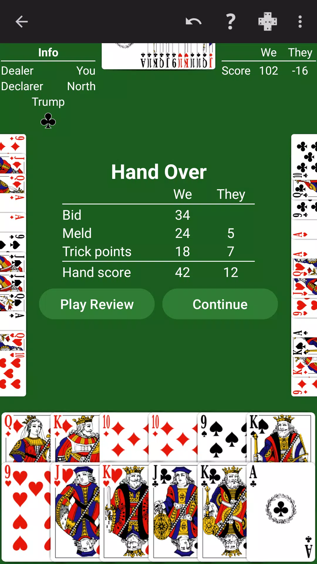 Pinochle - Expert AI ภาพหน้าจอ 2