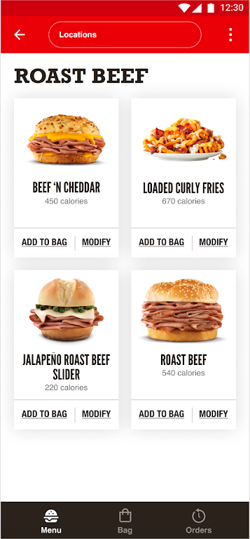 Schermata Arby's Fast Food Sandwiches 1