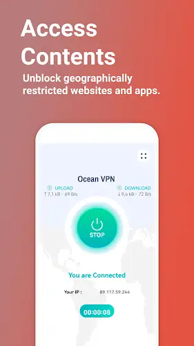 Ocean VPN - Secure VPN Proxy Tangkapan skrin 1