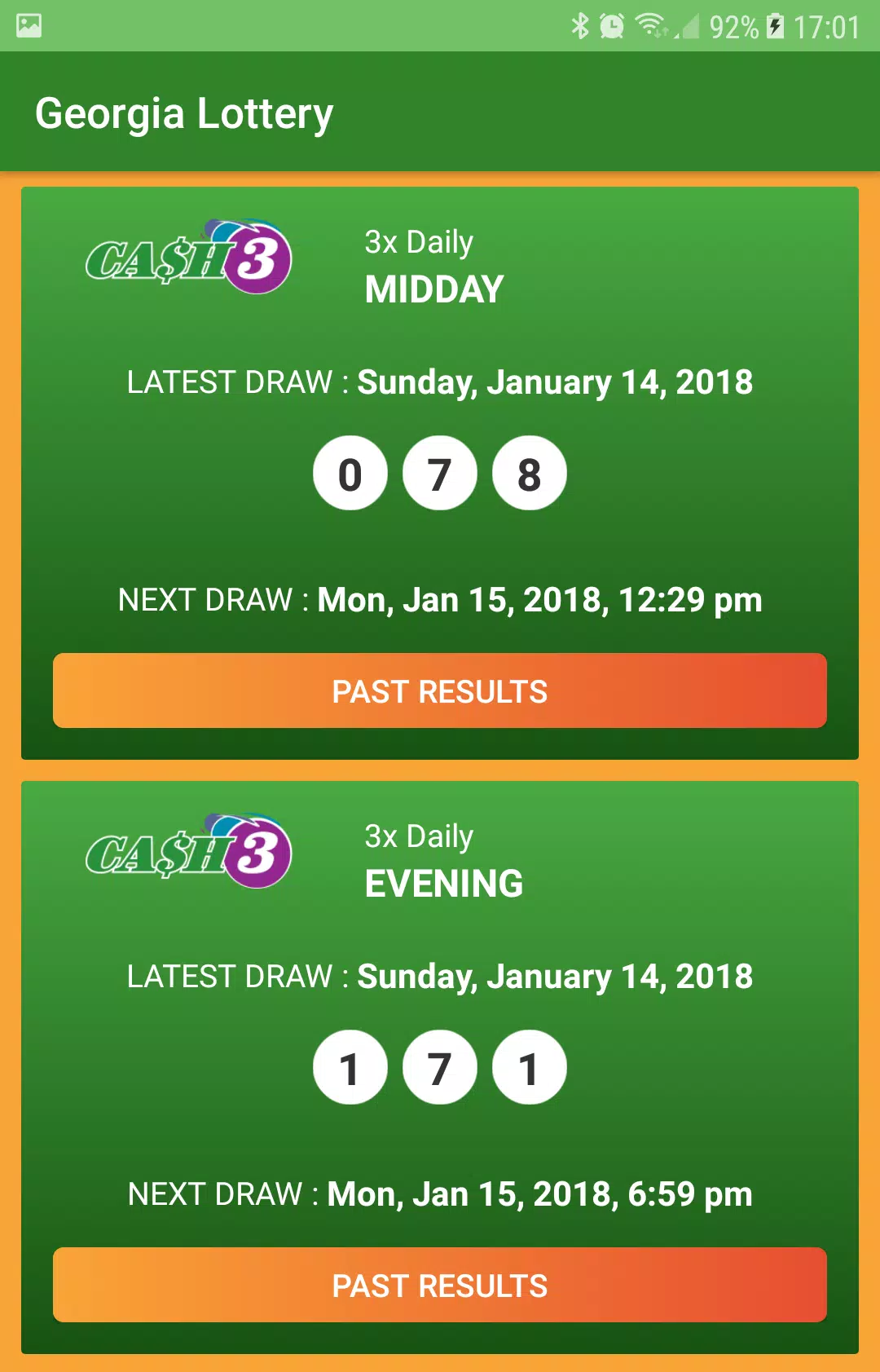 Georgia Lottery Results ภาพหน้าจอ 0