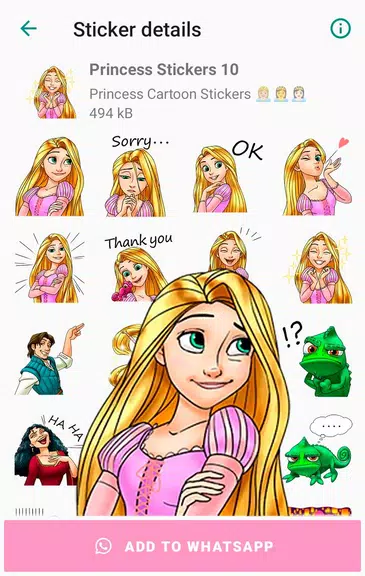 Princess Cartoon WAsticker 스크린샷 1