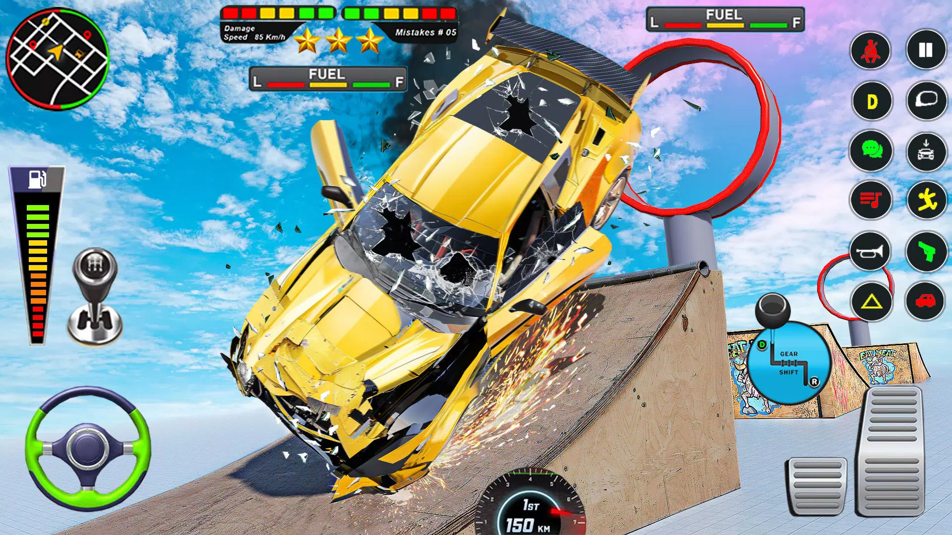 Mega Ramp Car Crash Simulator Tangkapan skrin 3