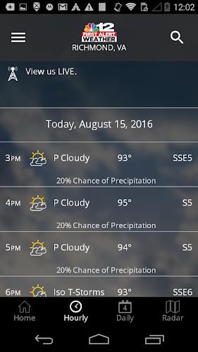 NBC12 First Alert Weather Schermafbeelding 1