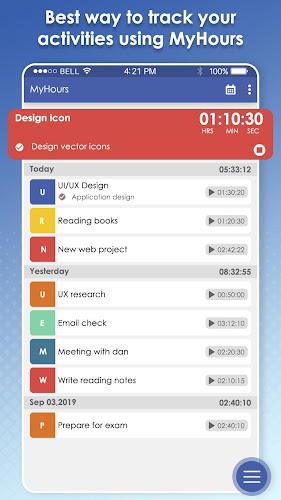 MyHours : Track Your Hours, Ti Captura de pantalla 1