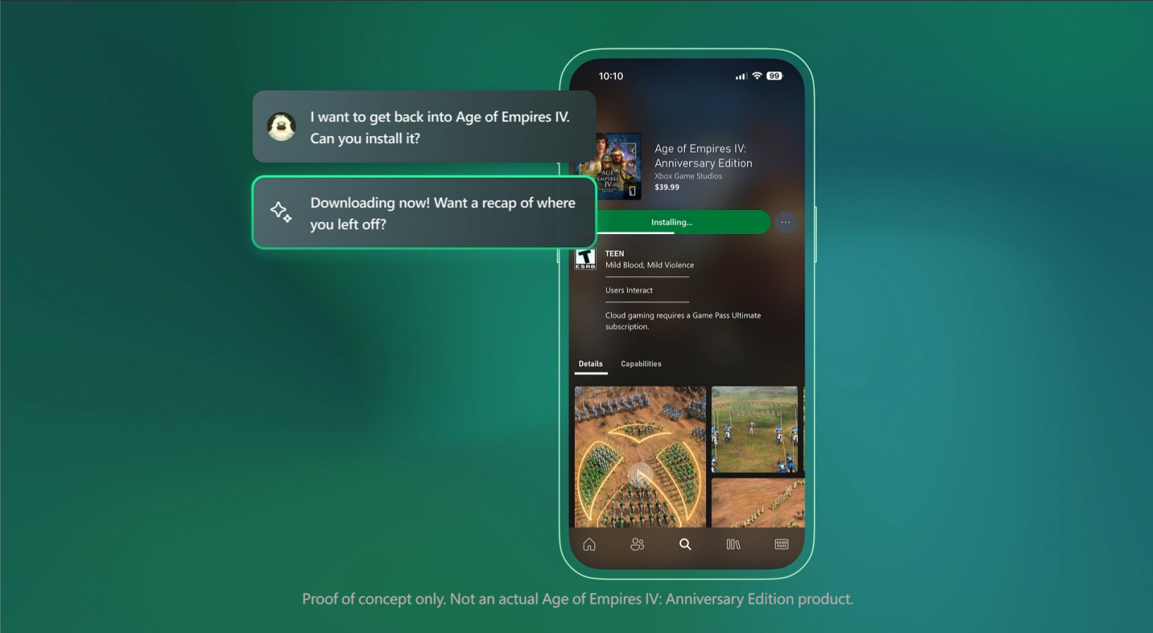Microsoft Proof of Concept Image ของ Copilot สำหรับการเล่นเกม