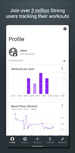 Strong Workout Tracker Gym Log Tangkapan skrin 0