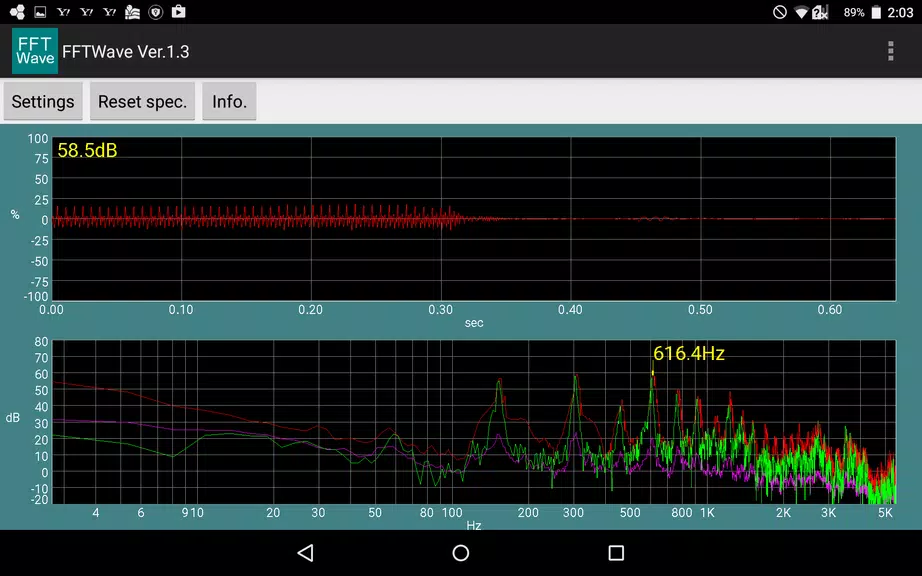 Sound monitor FFTWave 스크린샷 0