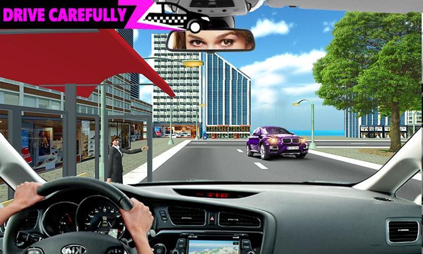 Schermata Pink Taxi Driving Game 3D 0