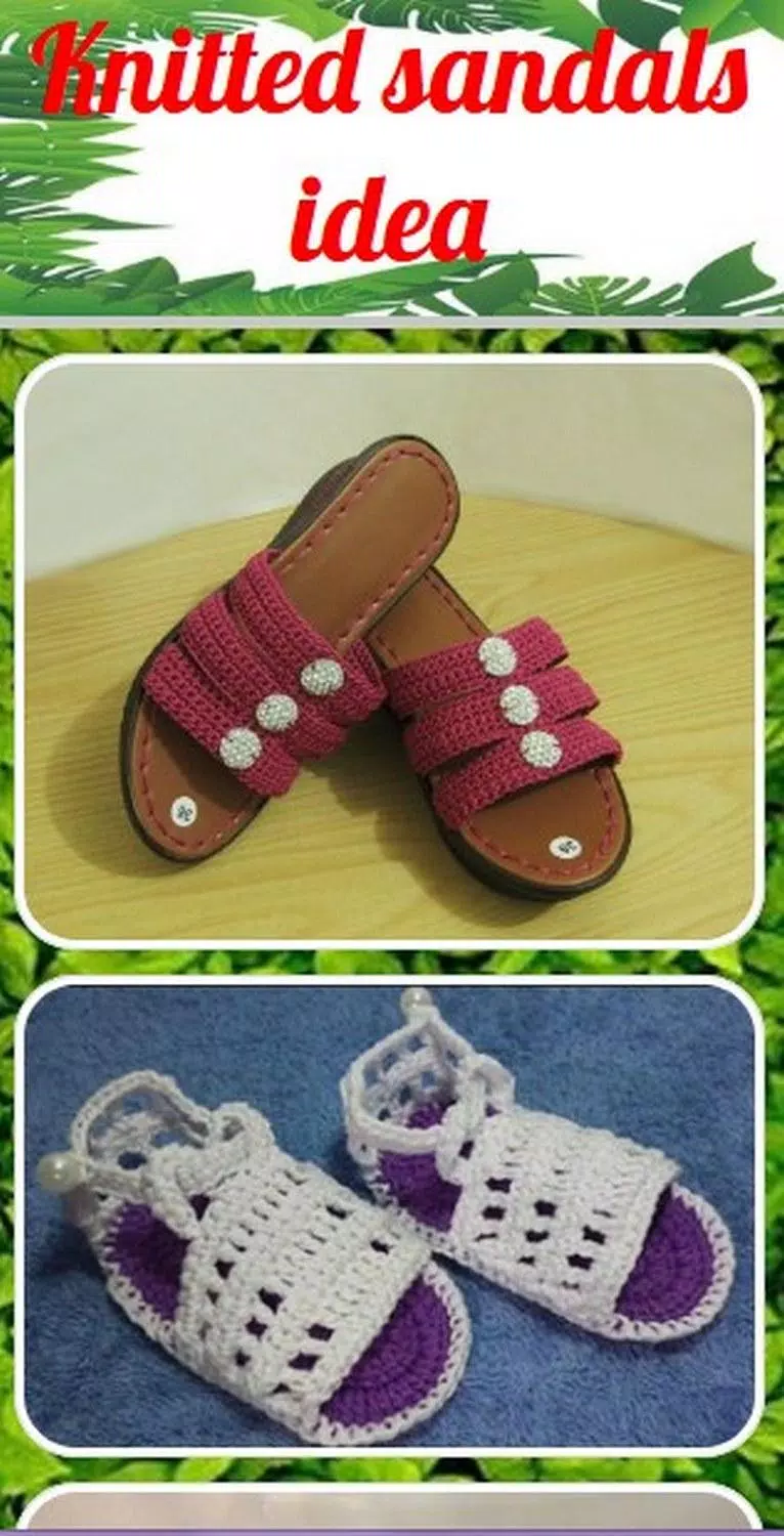 Knitted sandals idea ဖန်သားပြင်ဓာတ်ပုံ 0