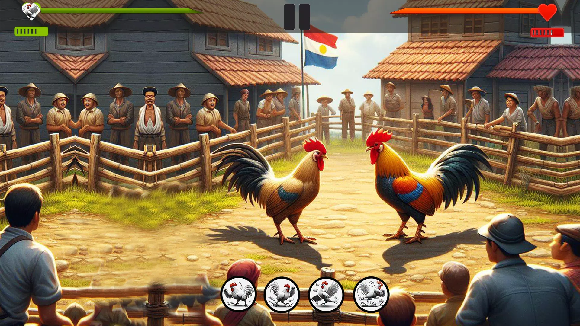 Farm Rooster Fighting Chicks 1 Captura de tela 2