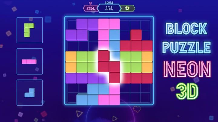 Block Neon 3D : Disco Puzzle Tangkapan skrin 0