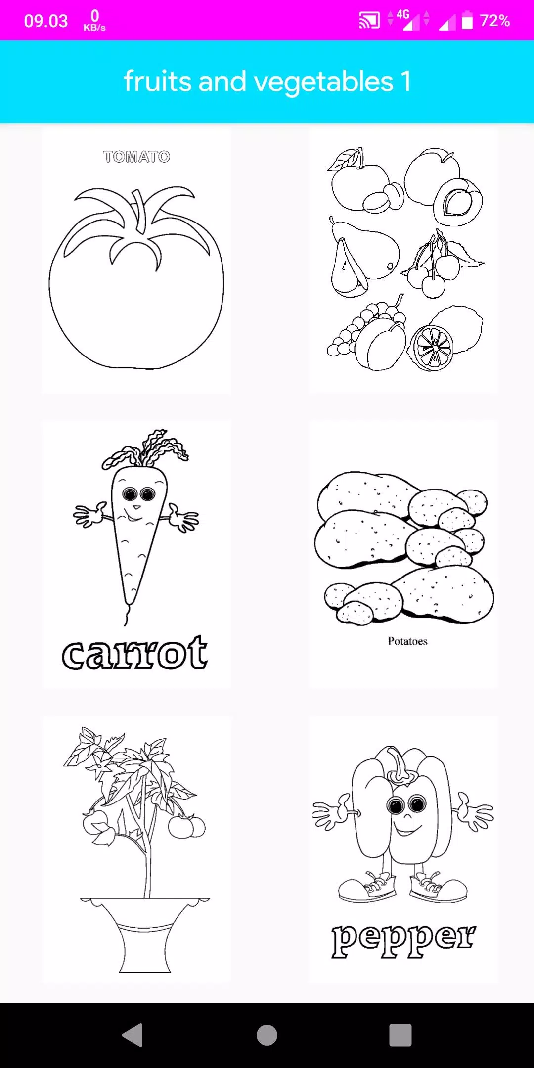 Coloring Fruits And Vegetables Screenshot 2