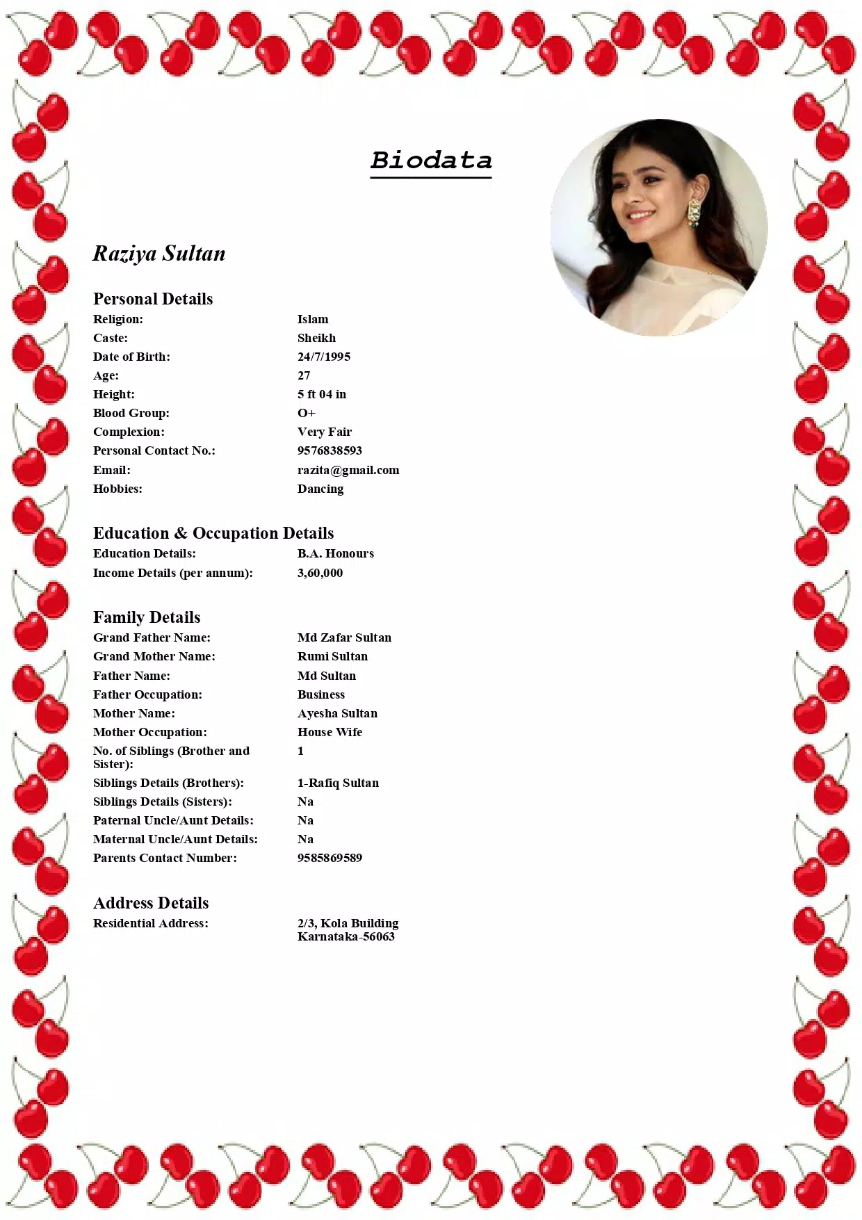 Muslim Marriage Biodata Maker Captura de tela 1