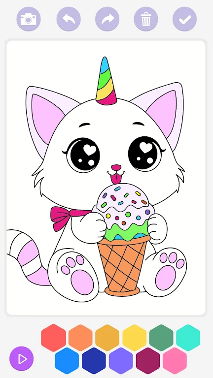 Unicorn Cat Coloring Book ภาพหน้าจอ 0