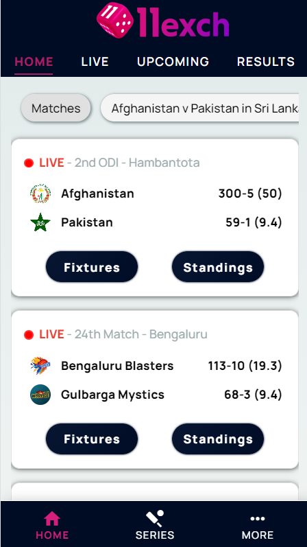 11Exch Scores Line Cricket App Screenshot 1