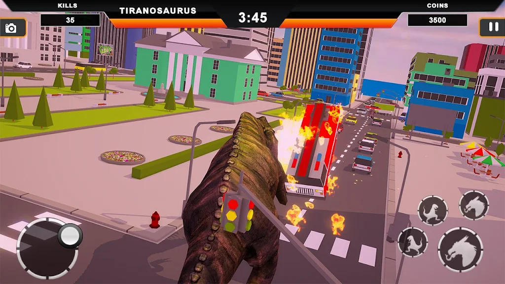 Dinosaur Rampage: Dino City Rampage Simulator Captura de tela 3