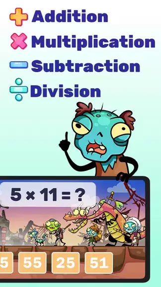 Math games: Zombie Invasion Zrzut ekranu 2