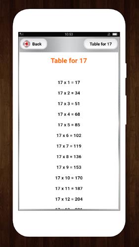 Multiplication Math Tables Capture d'écran 1