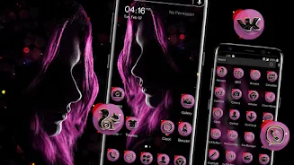 Dark Girl Launcher Theme Schermafbeelding 0