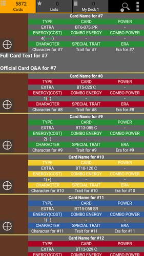 Database for Super Ball TCG Captura de pantalla 1