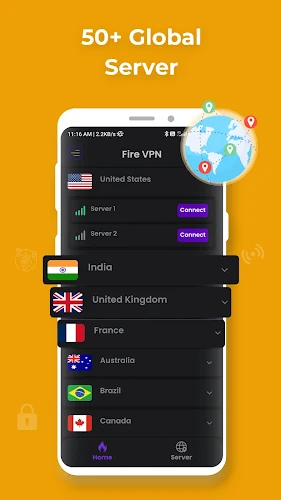 Fire VPN - Vpn Proxy Browser ဖန်သားပြင်ဓာတ်ပုံ 1