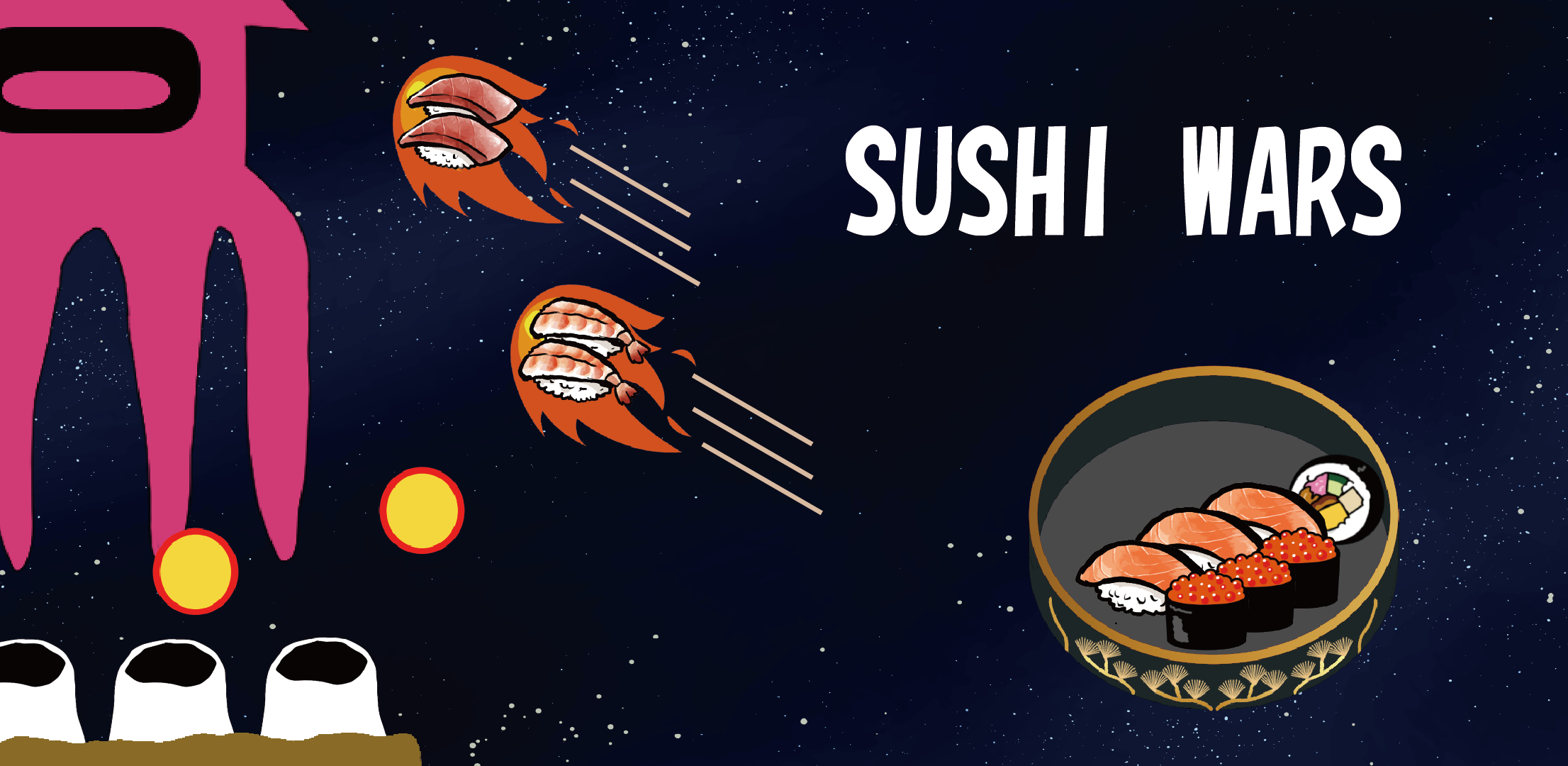 SUSHI WARS - easy shooter game- 스크린샷 0