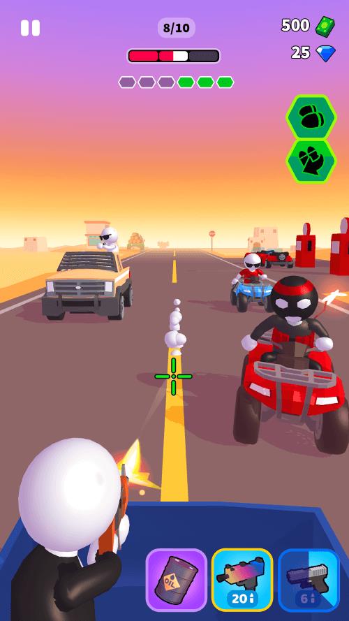 Rage Road - Car Shooting Game ဖန်သားပြင်ဓာတ်ပုံ 1