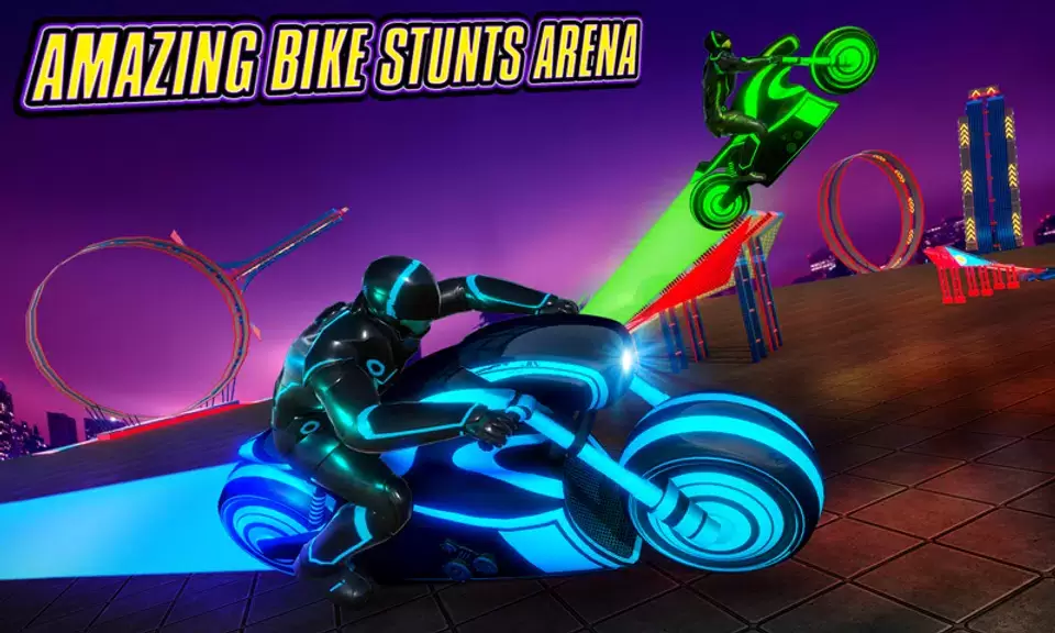 Light Bike Stunt Racing Game Скриншот 2