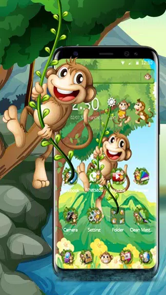 The Cute Cartoon Monkey Theme Скриншот 0