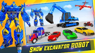 Snow Excavator Robot Car Games Captura de pantalla 1