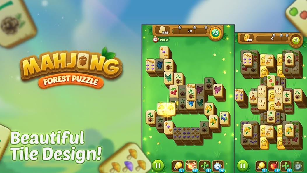 Mahjong Forest Puzzle Mod Ảnh chụp màn hình 1