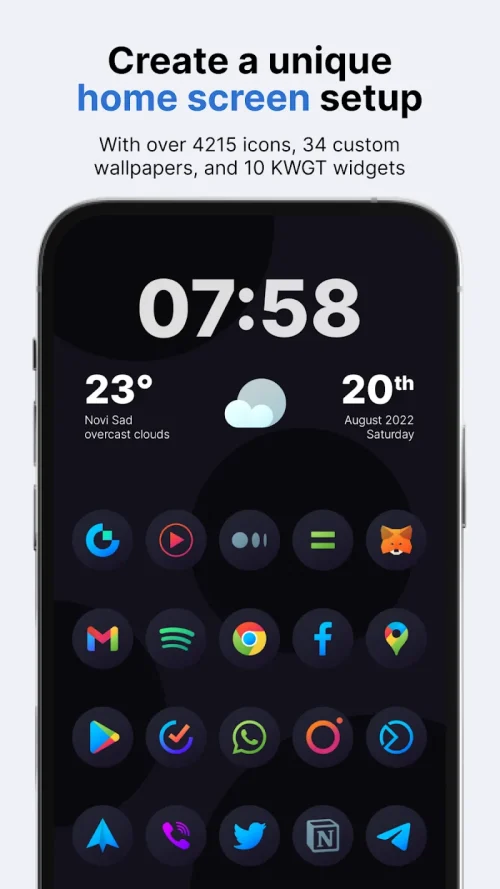 Hera Dark: Circle Icon Pack Tangkapan skrin 0