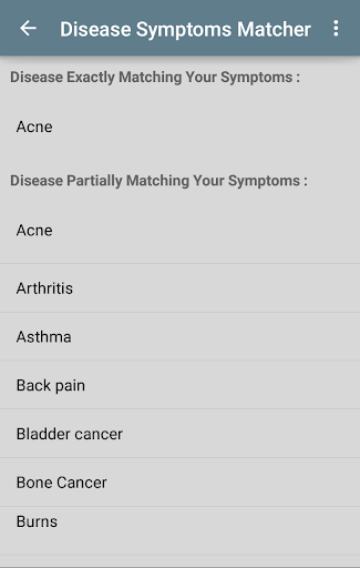 Disease Symptoms Matcher 스크린샷 0