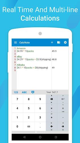 CalcNote - Notepad Calculator Captura de pantalla 0