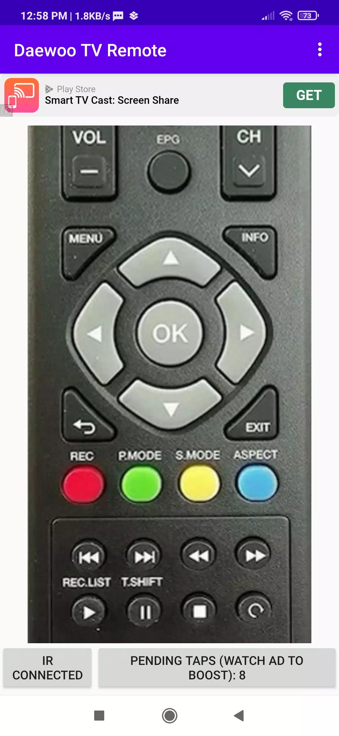 Daewoo TV Remote App Schermafbeelding 2