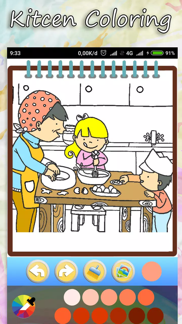 Coloring Kitchen Cooking page Captura de tela 3