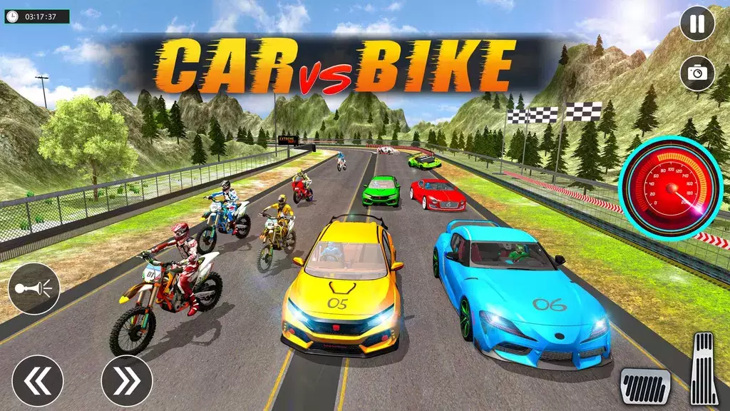 Sports Car vs Bike Racing Tangkapan skrin 0