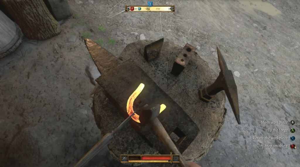 Kingdome Cole Deliverance 2 POV of Blacksmith smeden een hoefijzer