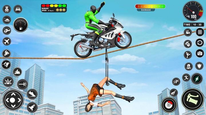 Schermata Superhero Bike Mega Ramp Games 1