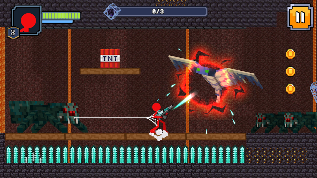 Red Stickman in Craft World Mod Ekran Görüntüsü 3